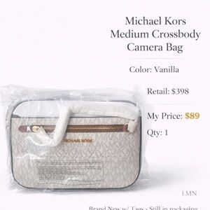 Michael Kors Vanilla and Gold Crossbody Bag